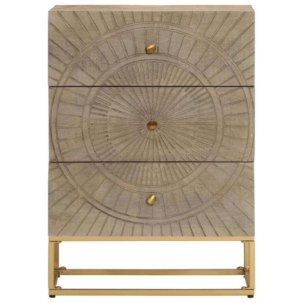 Byrå 55x30x76 cm massivt mangoträ och järn