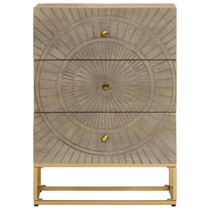 Byrå 55x30x76 cm massivt mangoträ och järn