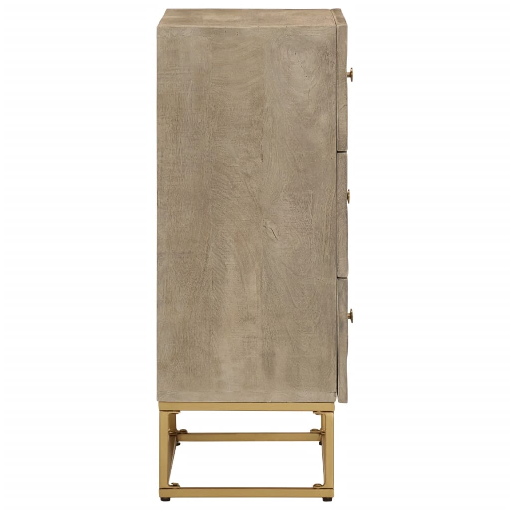 Byrå 55x30x76 cm massivt mangoträ och järn