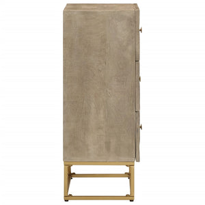 Byrå 55x30x76 cm massivt mangoträ och järn