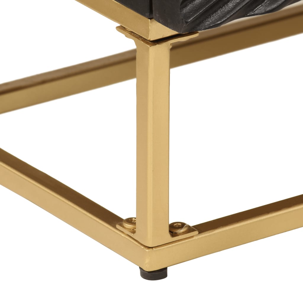 Byrå svart 55x30x76 cm massivt mangoträ och järn