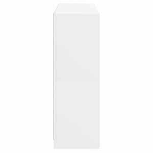 Bokhylla med dörrar vit 136x37x109 cm konstruerat trä