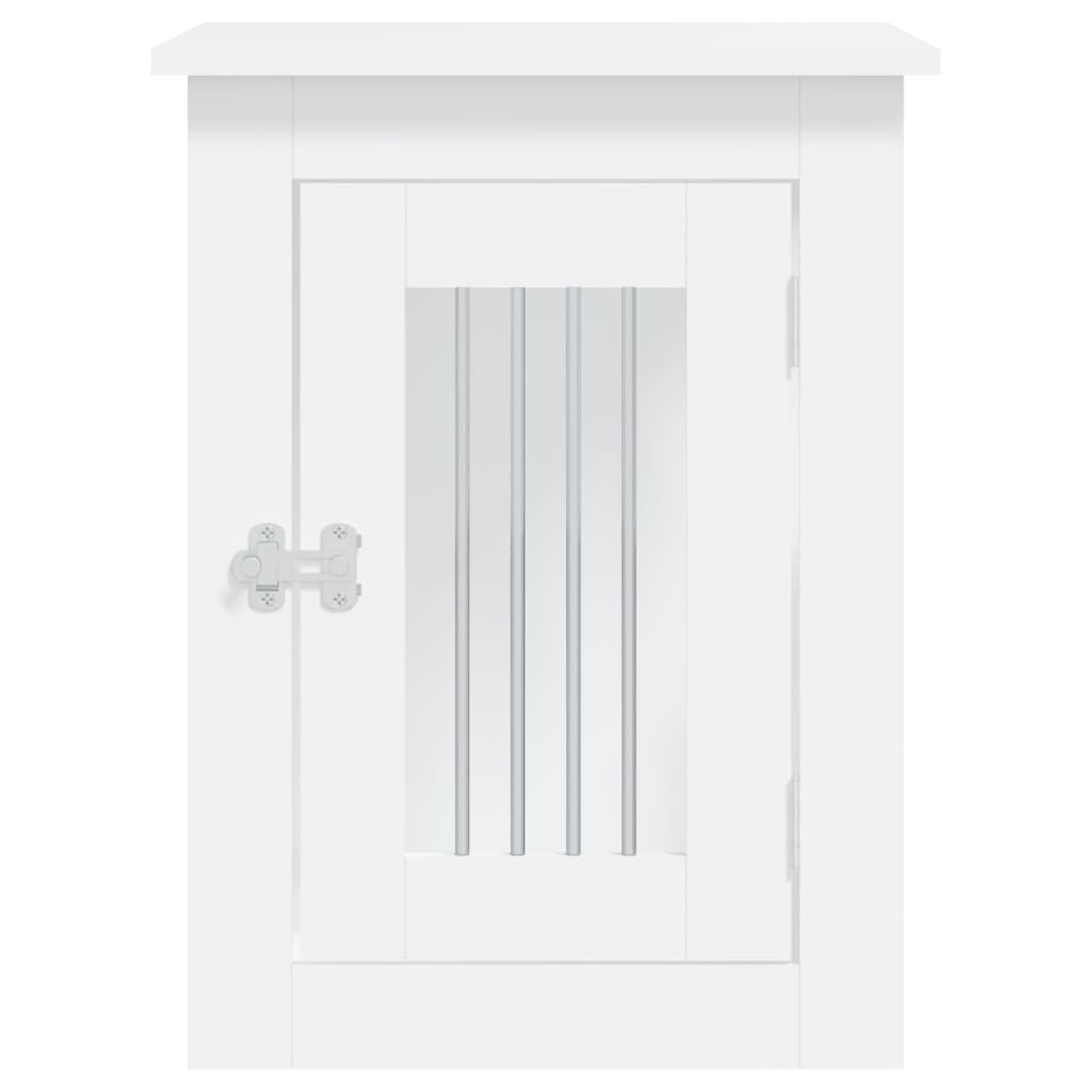 Hundbur/sidobord vit 45x62x59 cm konstruerat trä