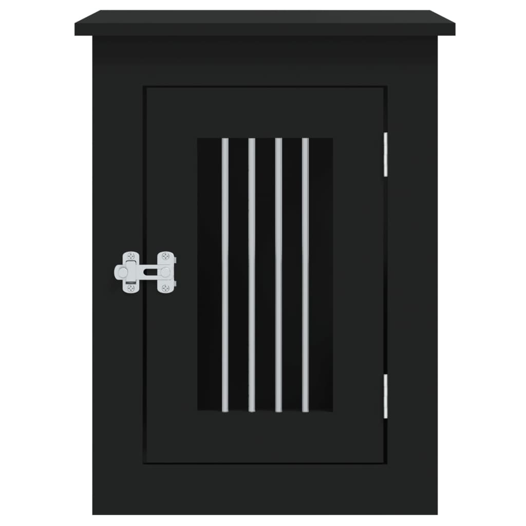 Hundbur svart 45x62x59 cm konstruerat trä