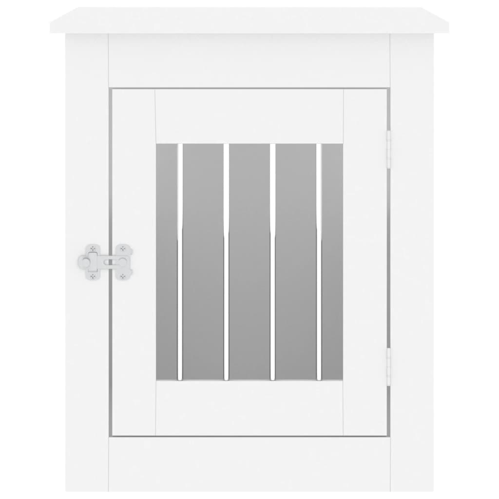 Hundbur/sidobord vit 55x75x65 cm konstruerat trä