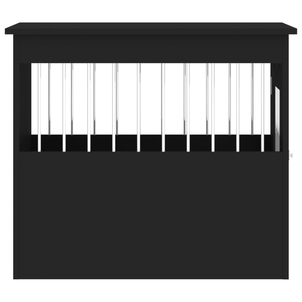 Hundbur/sidobord svart 55x75x65 cm konstruerat trä