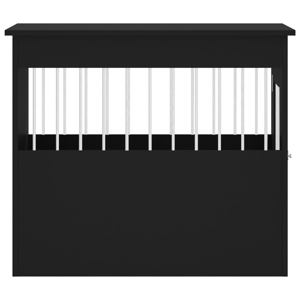 Hundbur/sidobord svart 55x80x68 cm konstruerat trä