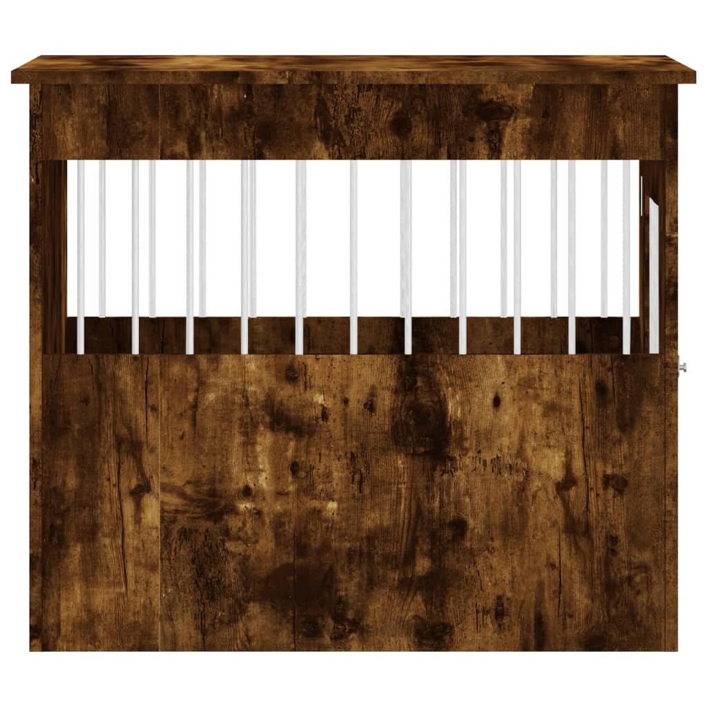 Hundbur rökfärgad ek 55x80x68 cm konstruerat trä