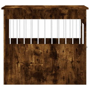 Hundbur rökfärgad ek 64,5x80x71 cm konstruerat trä