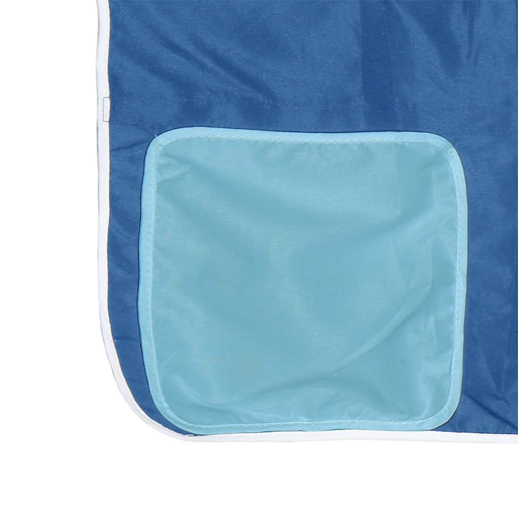 Loftsäng med rutschkana blå 90x190 cm massiv furu