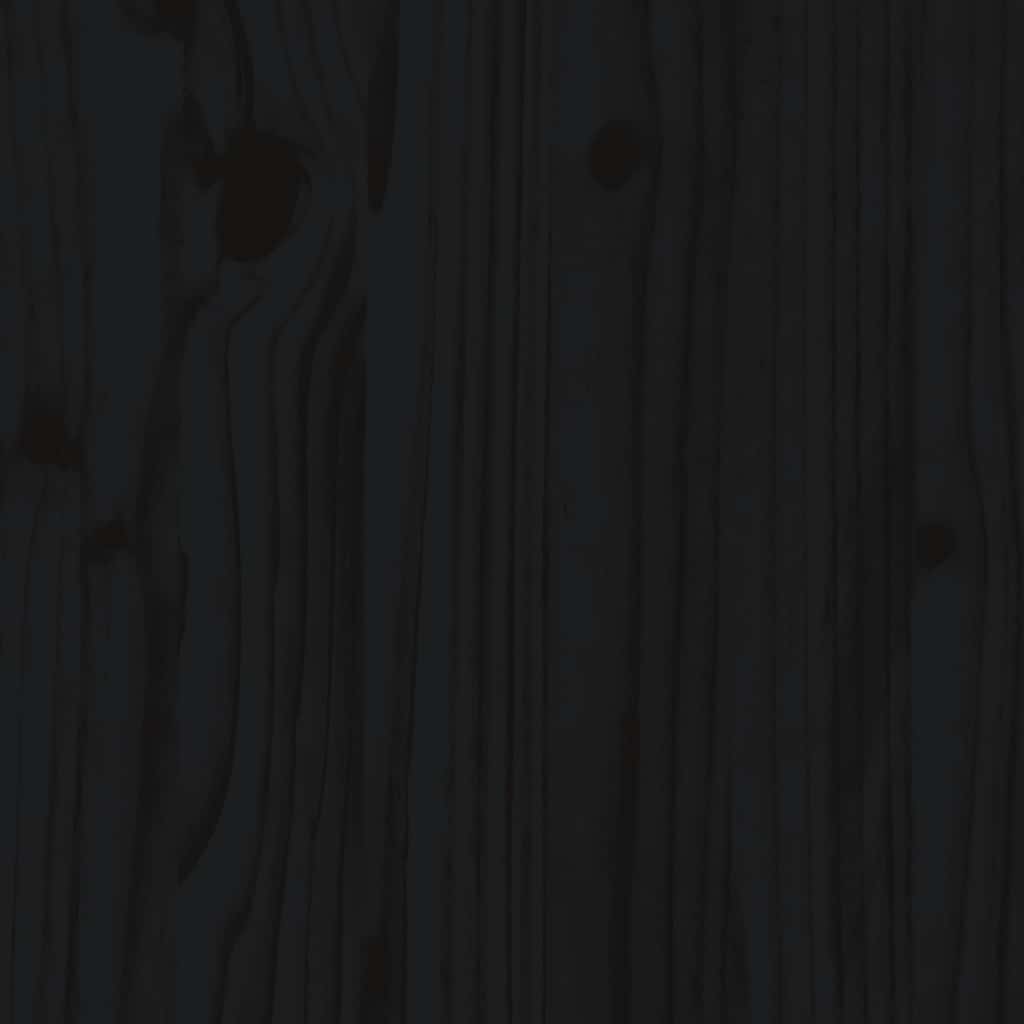 Loftsäng med stege & rutschkana svart 80x200 cm massiv furu