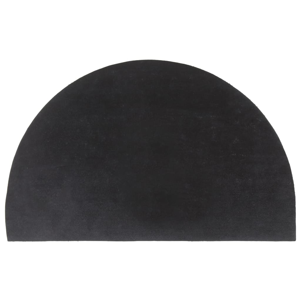 Dörrmatta mörkgrå halvrund 50x80 cm tuftad kokos