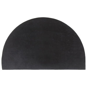 Dörrmatta mörkgrå halvrund 50x80 cm tuftad kokos