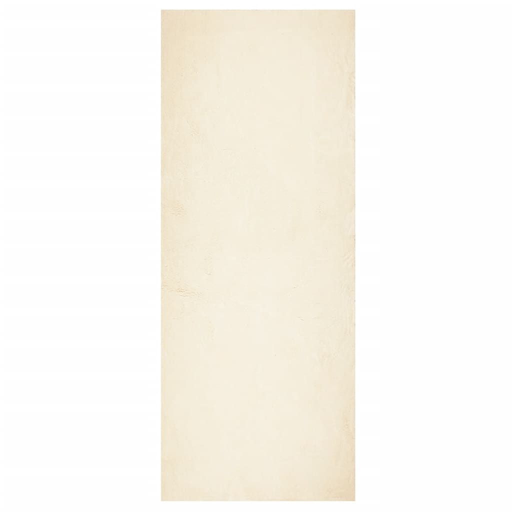 Mjuk matta HUARTE med kort lugg tvättbar gräddvit 80x200 cm