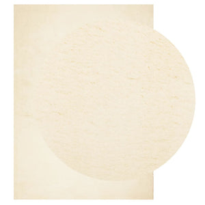 Mjuk matta HUARTE med kort lugg tvättbar gräddvit 240x340 cm