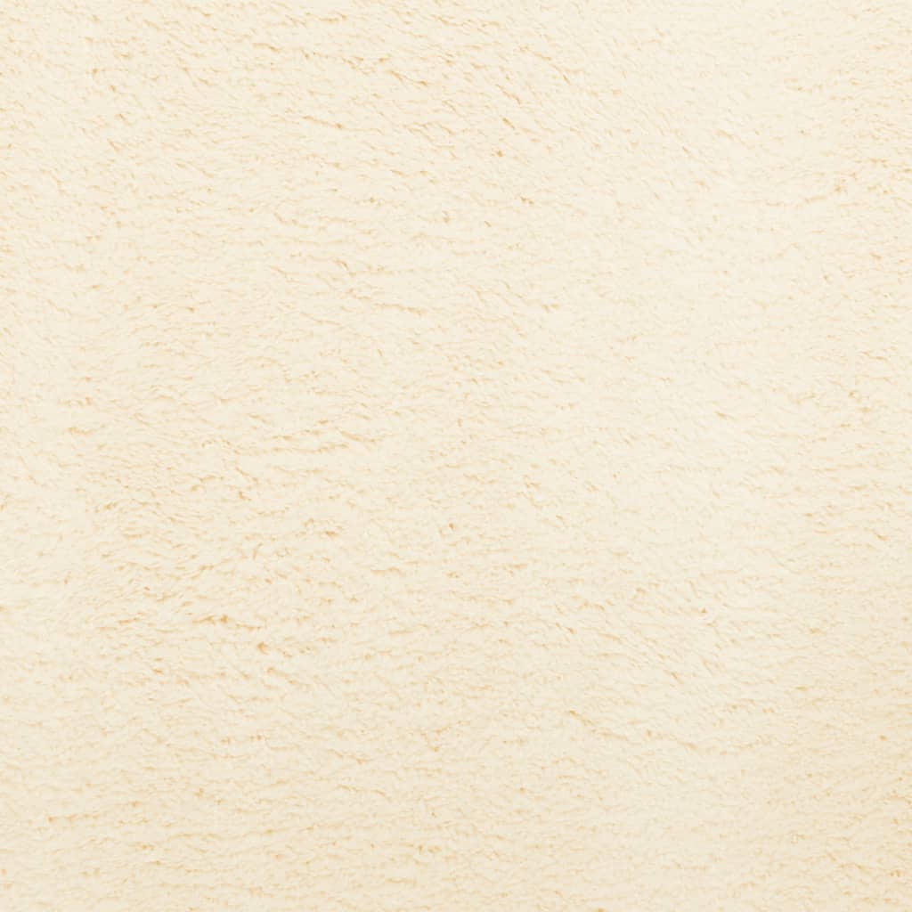 Mjuk matta HUARTE med kort lugg tvättbar gräddvit Ø 120 cm