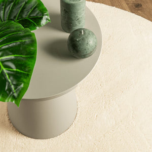 Mjuk matta HUARTE med kort lugg tvättbar gräddvit Ø 200 cm