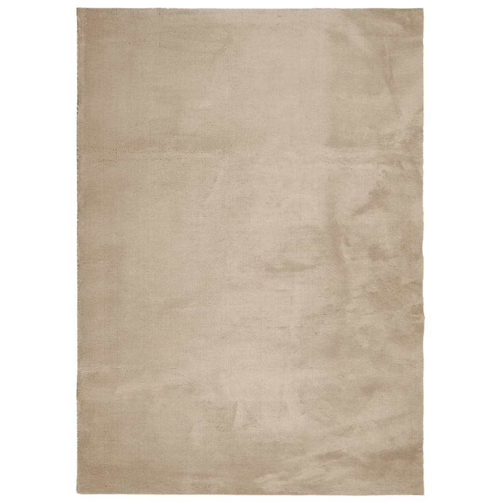 Mjuk matta HUARTE med kort lugg tvättbar sandbeige 240x340 cm