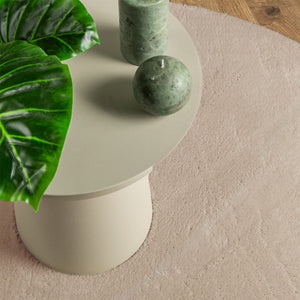 Mjuk matta HUARTE med kort lugg tvättbar sandbeige Ø 80 cm
