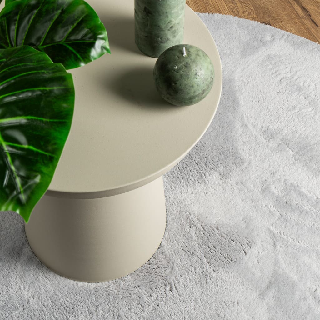 Mjuk matta HUARTE med kort lugg tvättbar grå Ø 120 cm