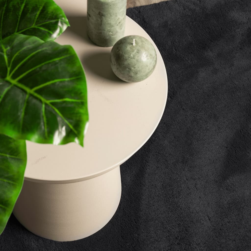 Mjuk matta HUARTE med kort lugg tvättbar svart 120x120 cm