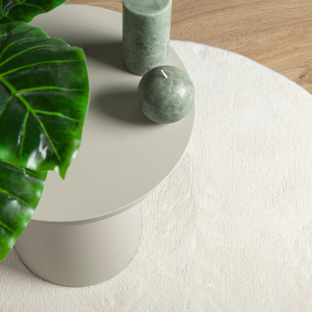 Matta OVIEDO kort lugg gräddvit Ø 120 cm