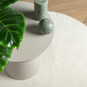 Matta OVIEDO kort lugg gräddvit Ø 160 cm