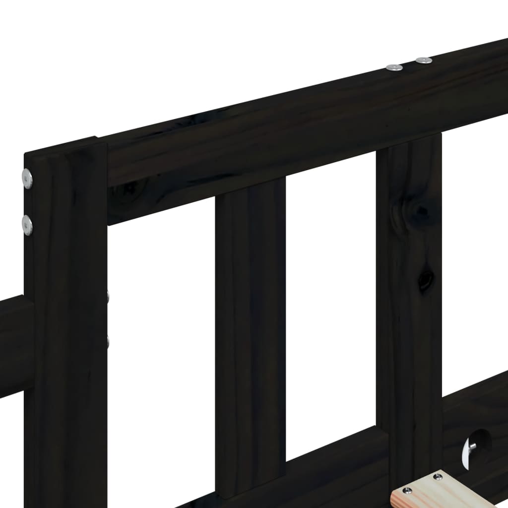 Dagbädd svart 90x190 cm massiv furu