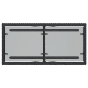 Caféset med dynor 3 delar svart konstrotting