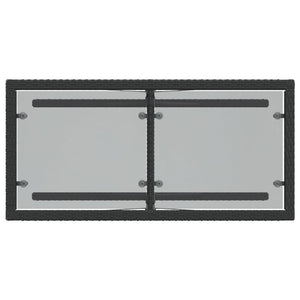 Caféset med dynor 3 delar svart konstrotting