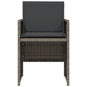 Caféset med dynor 3 delar grå konstrotting