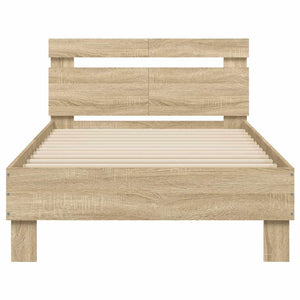 Sängram utan madrass med huvudgavel sonoma-ek 100x200 cm