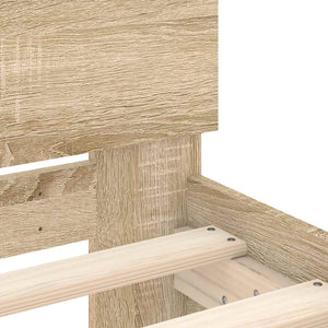 Sängram utan madrass med huvudgavel sonoma-ek 90x200 cm