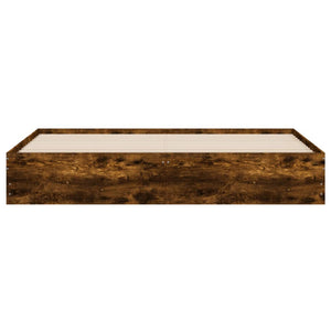 Sängram med lådor rökfärgad ek 180x200 cm konstruerad trä