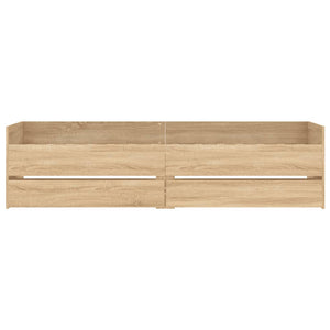 Sängram med lådor sonoma-ek 75x190 cm