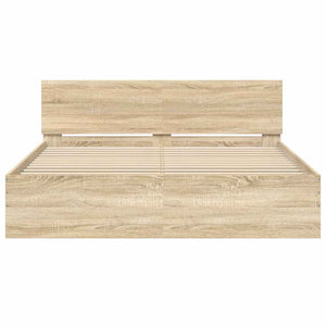 Sängram med huvudgavel sonoma-ek 140x200 cm