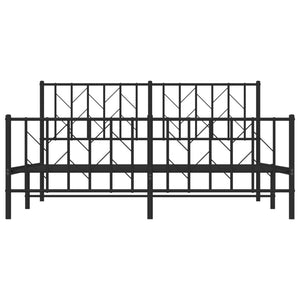 Sängram utan madrass med fotgavel metall svart 160x200 cm
