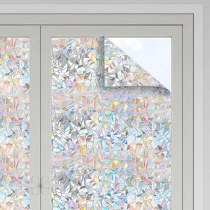 Fönsterfilmer 3 st frostat 3D regnbågsmönster PVC