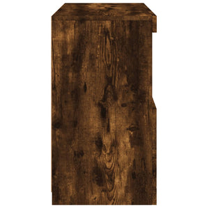 Skänk med LED-belysning rökfärgad ek 60x37x67 cm