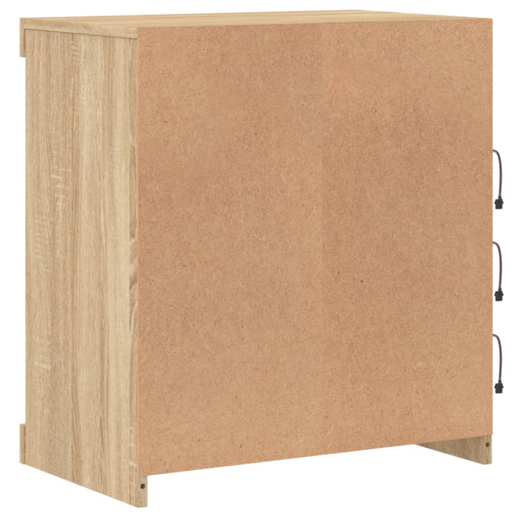 Skänk med LED-belysning sonoma-ek 60,5x37x67 cm