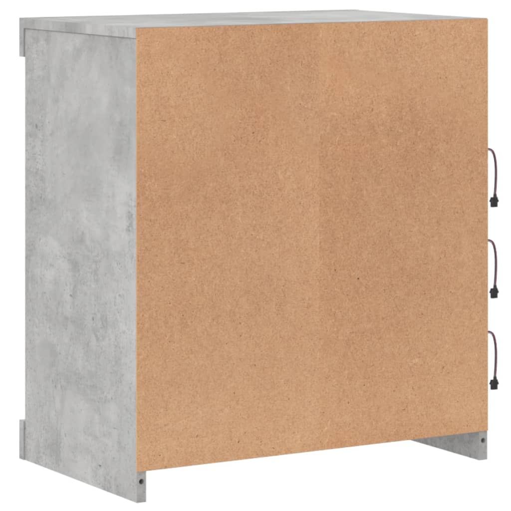 Skänk med LED-belysning betonggrå 60,5x37x67 cm