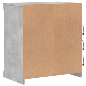 Skänk med LED-belysning betonggrå 60,5x37x67 cm