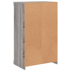 Skänk med LED-belysning grå sonoma 60,5x37x100 cm