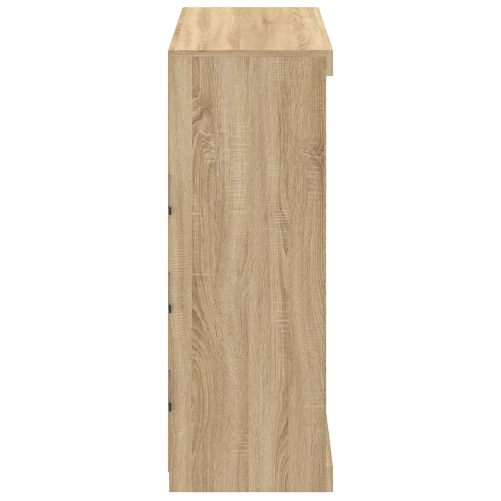 Skänk med LED-belysning sonoma-ek 81x37x100 cm