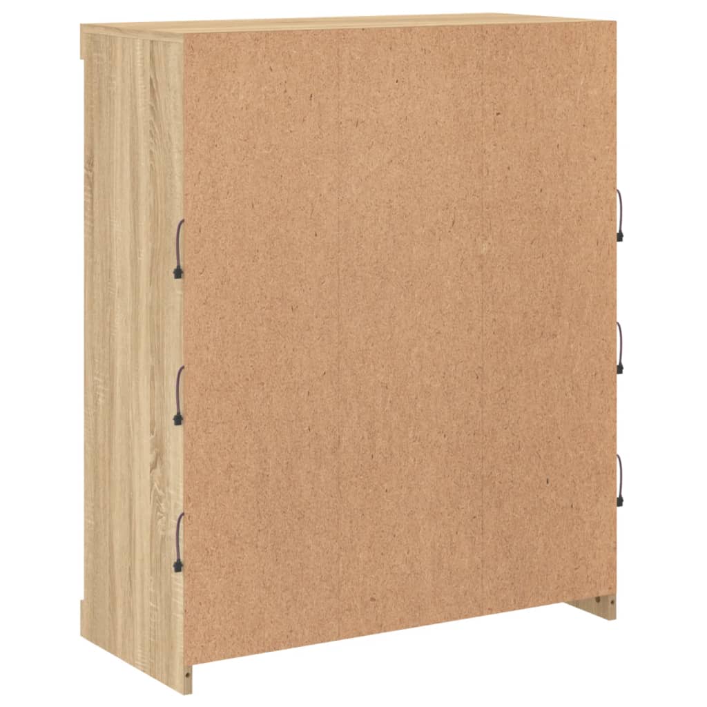 Skänk med LED-belysning sonoma-ek 81x37x100 cm