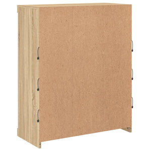 Skänk med LED-belysning sonoma-ek 81x37x100 cm