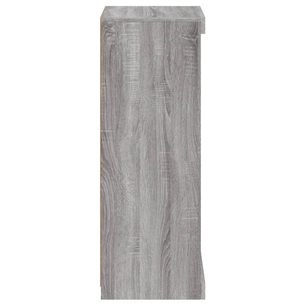 Skänk med LED-belysning grå sonoma 41x37x100 cm