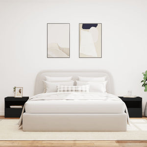 Sängbord med LED-lampor 2 st svart 50x40x45 cm