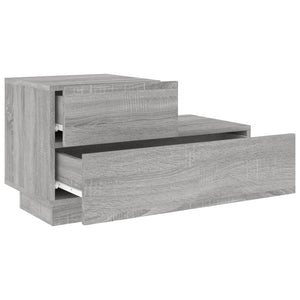 Sängbord med LED-lampor grå sonoma 70x36x40,5 cm