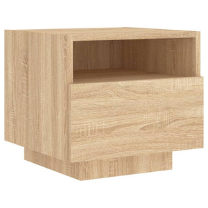 Sängbord med LED-lampor 2 st sonoma-ek 40x39x37 cm